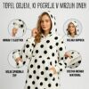 Hoodie odeja z nogavicami MIAU - črne pike - slika 2