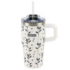 Termovka s slamico MIAU - flower, 600 ml