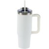 Termovka s slamico MIAU - bela, 900 ml