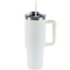 Termovka s slamico MIAU - bela, 1200 ml