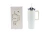Termovka s slamico MIAU - bela, 1200 ml - slika 2