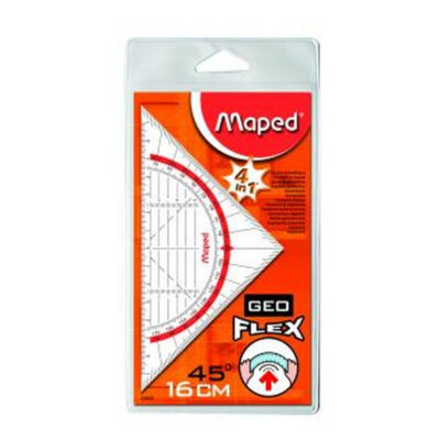 Packaged Maped Geo Flex 45° protractor, 16 cm, 4-in-1 angular measuring tool