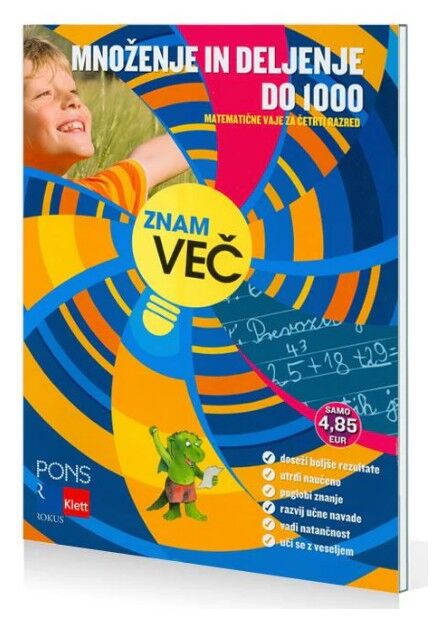 DZ097981_1 ZNAM ZA VEČ MNOŽENJE IN DELJENJE DO 1000 MATEM.VAJE ZA 4. RAZRED - slika 1