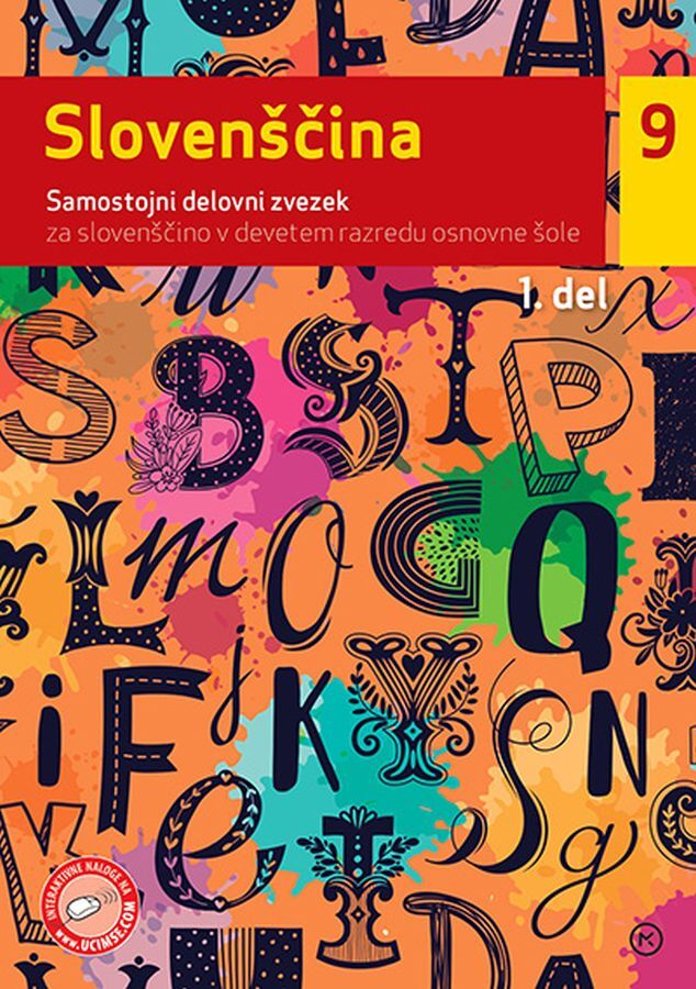 DZ159797 SLOVENŠČINA 9, 1. DEL. SAM. DELOVNI ZVEZEK - slika 1