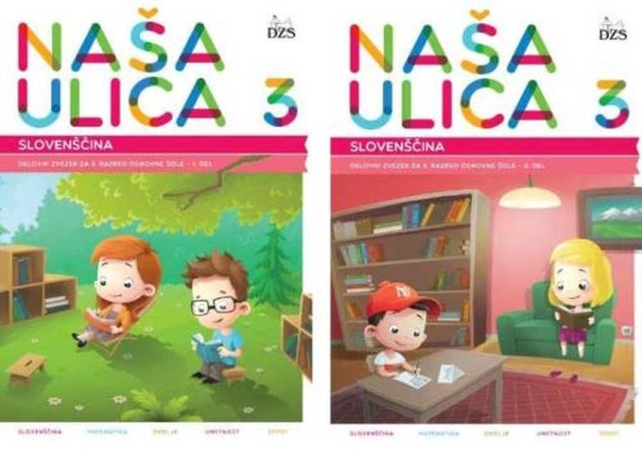 DZ208358_1 NAŠA ULICA 3, 1. in 2. del, komplet delovnih zvezkov za slovenščino, 3. raz. OŠ, DZS - slika 1