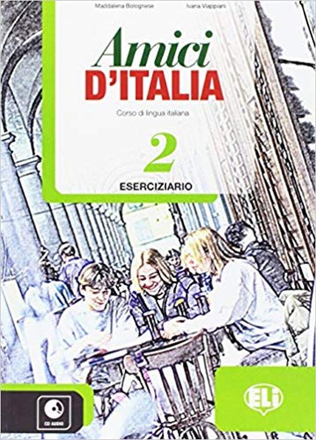 DZ615169_1 AMICI D ITALIA 2, delovni zvezek s cd-jem za italijanščino, 8. raz. OŠ., ELI - slika 1