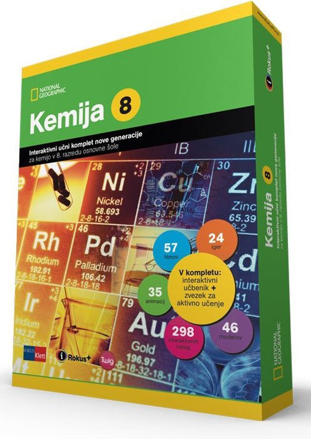 DZ716301_1 KEMIJA 8 IROKUS+, interaktivni učni komplet za kemijo, 8. raz. OŠ., ROKUS - slika 1